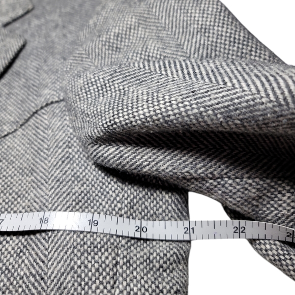 Reed St James sport coat western cut gray herringbone wool lined 40L vtg - Picture 9 of 12